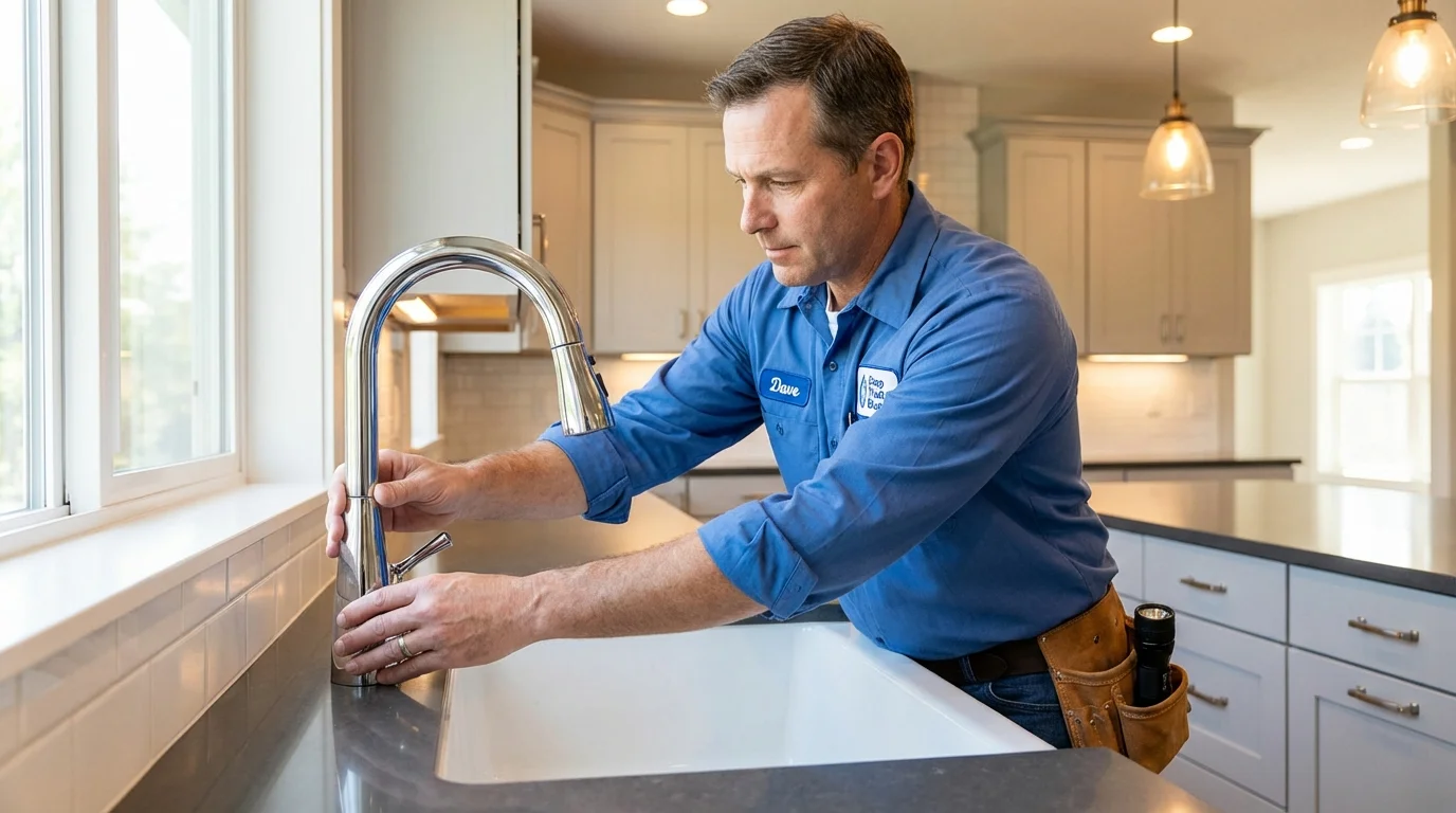 Kitchen faucet installation by Johns Plumbing LLC in Bigfork