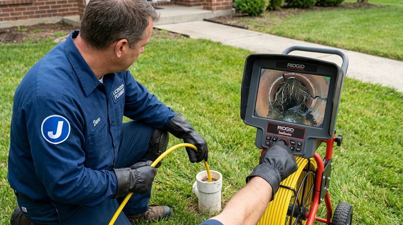Sewer camera inspection being performed by Johns Plumbing LLC in Bigfork